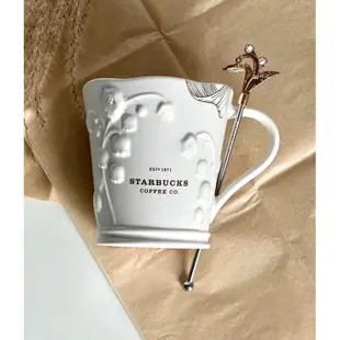 星巴克代購 Starbucks 2023白色鈴蘭 優雅白色 膳魔師聯名 不鏽鋼保溫杯玻璃吸管杯水壺隨行杯馬克杯