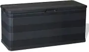 Robust Garden Storage Box Black 117x45x56 cm, Outdoor Deck Chest with Lockable Lid, 280L Capacity - Weather Resistant Polypropylene for Patio & Shed Use