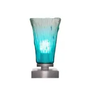 Toltec Luna Accent Table Lamp, Graphite, 8.75" Square Teal Crystal - 52-GP-635
