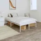 Double Size Metal Bed Frame Steel Modern Industrial Mattress Base Platform White