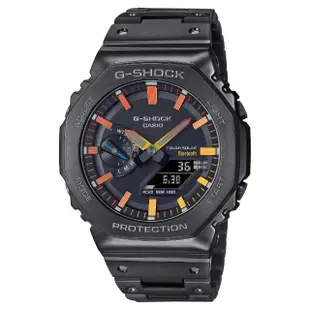 【CASIO 卡西歐】G-SHOCK八角金屬雙顯錶(GM-B2100BPC-1A)