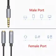 Headphones Cable Splitter for Headphones 3.5mm Headsets Mic Splitter Cable 0.25m
