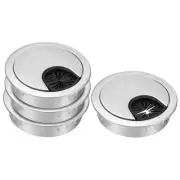 4Pcs Desk Cable Hole Cover,Zinc Alloy Cord Raceway(50mm,Silver)