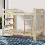 在飛比找遠傳friDay購物優惠-MUNA 家居 3尺白松木雙層床/實木床板(床架 單人床 床
