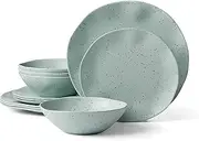 [Oneida] Mint Terrazzo Melamine 12 Piece Dinnerware Set, 5.80 LB, Dorm Room Essentials, First Apartment