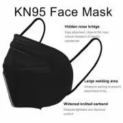 60/120pcs KN95 Face Mask 5-Layer Filter PM2.5 Disposable Mouth Nose Cover Black