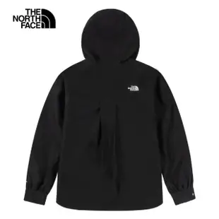 【The North Face 官方旗艦】北面女款黑色防水透氣衝鋒衣外套｜7QSIJK3