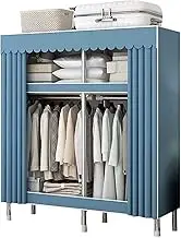 Canvas Wardrobe, Portable Wardrobe with Hanging Rail, Fabric Wardrobe for Bedroom, Clothes Closet Storage Organizer
