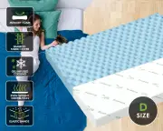 STARRY EUCALYPT Memory Foam Mattress Topper Airflow Zone Cool Gel Bamboo Cover 5cm Single