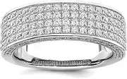 [JewelryWeb] 925 Sterling Silver and CZ Simulated Diamond Fancy Ring Size 6 Band Style-Ring for Women