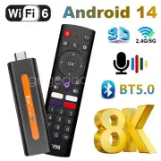 Smart TV Box Android 14 Dual WiFi 8K Video TV Stick Media Streamer Player 2G+16G