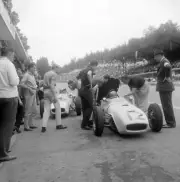 Lucien Bianchi and Willy Mairesse sit in their Lotus 18 Climaxs- 1961 Old Photo