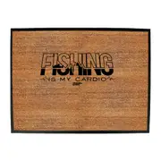 Dw Fishing Is My Cardio - Funny Novelty Doormat Man Cave Floor mat