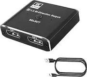 XMSJSIY DisplayPort Switch 8K Bi-directional DP Switcher 1 in 2 out / 2 in 1 out High Speed Splitter DP Switch Converter Use DP Version 2.1 Cable Supports 8K@60Hz for Monitor Laptop HDTV