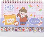 HAPINARY 2023 Desk Calendar Home Office Planner with Cartoon Design Materials for Schools Hotels and Easy Page Turning for Daily Scheduling