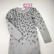 Girls size 5, Pumpkin Patch, grey knitted cotton long sleeve dress, NEW