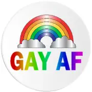 Gay AF - 100 Pack Circle Stickers 3 Inch - LGBTQ LGBT Homosexual Pride Proud