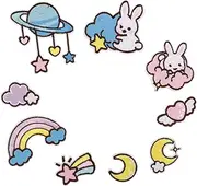 SEWACC Adorable Planet Patch Set Embroidered Applique for Jeans Clothing Decor DIY Space Patches