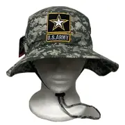 DIGITAL CAMO US ARMY ONE STAR STRONG BOONIE OUTDOOR BUSH CAP BUCKET HAT S M L XL