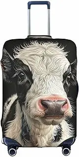 [Pvinnk] cute cow Print Protective Luggage Cover Elastic Washable Suitcase Protector Travel Gear Protector, White, Large