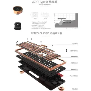 AZIO Retro Classic ARTISAN BT 牛皮復古打字機鍵盤/鋅鋁合金框架/無線藍芽/中文