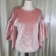 NWT Ted Baker Blush Pink Velvet Sweatshirt Size 2 or US Size 6