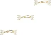 IWOWHERO 3pcs 3 Layered Necklace Clasps Plating Connectors 3 Strand Charms for DIY Jewelry Making