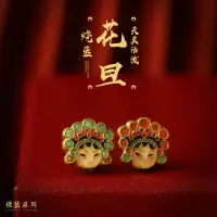 在飛比找樂天市場購物網優惠-越南沙金京劇琺瑯轉運串珠黃銅鍍金燒藍國潮手鏈配件