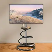 Swivel Floor TV with Base for 37-75 Inch TVs Modern Corner TV Stands for Bedroom Height Adjustable Universal TV VESA 600x400 Mm(Black)