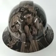 FULL BRIM Hard Hat custom hydro dipped, MORNING WOOD BAD BONES WOODY