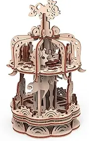 Wise Elk Carousel Small Wooden Mechanical 3D Puzzle