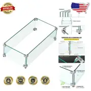 Premium Glass Wind Shield for Outdoor Fire Table - Easy Installation & Stability