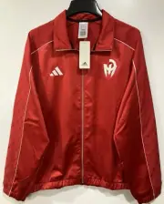 Adidas Patrick Mahomes Red Satin Zip Up Track Windbreaker Jacket Men’s Small NWT
