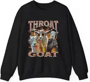 [Generic] Throat Goat Funny Offensive Adult Humor Y2K Graphic Sweatshirt for Adults Crew Neck Long Sleeve Pullover