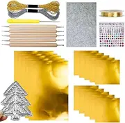 Craft Foil | Handmade Foil Paper Craft Kit,Gold Silver Shiny Shimmer Accessory for Painting Embossing Engraving Crafting Adults Kids
