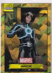 Topps Marvel Chrome 2024 Card No. 138 Havok Gold Sapphire Refractor 6/50
