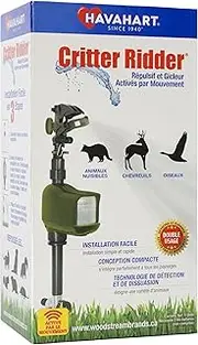 Havahart 5277 Critter Ridder Motion Activated Animal Repellent and Sprinkler - Repel Cats, Dogs, Chipmunks, Groundhogs, Squirrels, Skunks, Deer, and More