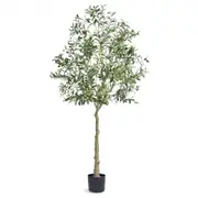 VEVOR Artificial Olive Tree, 15.2cm Tall Faux Plant, Secure PE Material & Anti-Tip Tilt Protection Low-Maintenance Plant, Lifelike Green Fake Potted T