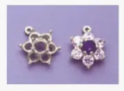 Solid Silver Round Sterling Silver Cluster Pre-Notched Dangle Pendant
