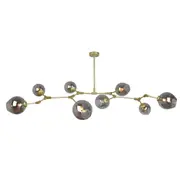 Abode 8 Lights Pendant Brass Smoke Glass | Replica Bubbles