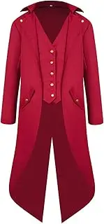 [RYCUZYNU] Men's Victorian Tailcoat Steampunk Jacket Showman Costume for Halloween Renaissance Festival St. Patrick