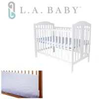 在飛比找ETMall東森購物網優惠-【美國 L.A. Baby】里維爾嬰兒大床-白色(附贈床側板