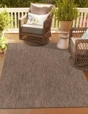 Outdoor Solid Collection Area Rug (2' x 3' 1" Rectangle Light Brown/Ivory)