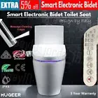 Electric Bidet Toilet Seat Cover LED Night Light Remote Control Auto Smart Wash