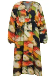 Stine Goya Veroma Printed Textured Midi Dress - Multicoloured 1 - XL (UK16 / XL) XL (UK16 / XL)