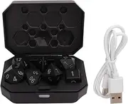 GRUO Light Up Dice with Charging Box, 7 Pcs LED Electronic Dices, Glowing Dice Dungeons & Dragons Dice Polyhedral Dice Sets for Tabletop Games D&D Dice MTG Pathfinder Role Playing Game
