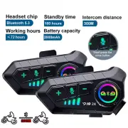Motorcycle Helmet Bluetooth Intercom Headset Wireless Interphone Moto Waterproof