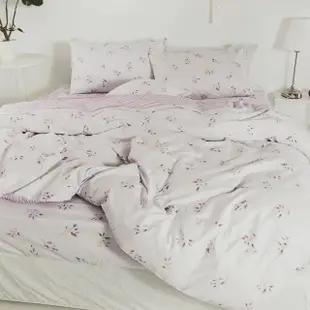 【絲薇諾】MIT精梳純棉 植物花卉 四件式 被套床包組 安妮-紫(雙人)