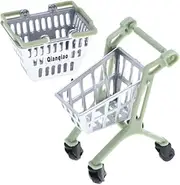 ifundom Dollhouse Miniature Shopping Basket Child's Pretend Shopping Cart Mini Supermarket Toy for Party