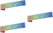 Abaodam 3pcs Unique Glitter Birthday Sash Tiara and Sash for Girls Birthday Decorations